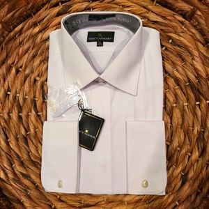 NWT Stacy Adam's Men's White Dress Shirt, Size 16.5 / 34-35 French Cuff